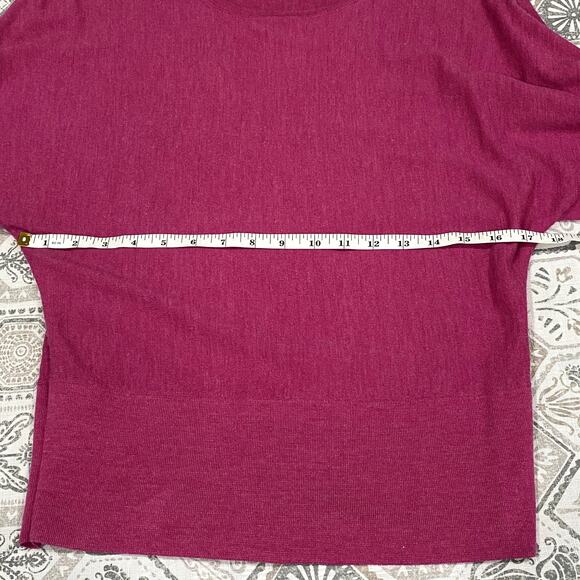 Fuschia Pink Wool Pullover Sweater Top by Talbots Size Medium Petite - Picture 6 of 7